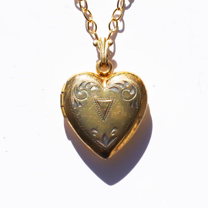 HEART LOCKET NECKLACE / TRAIANGLE / 14KGF