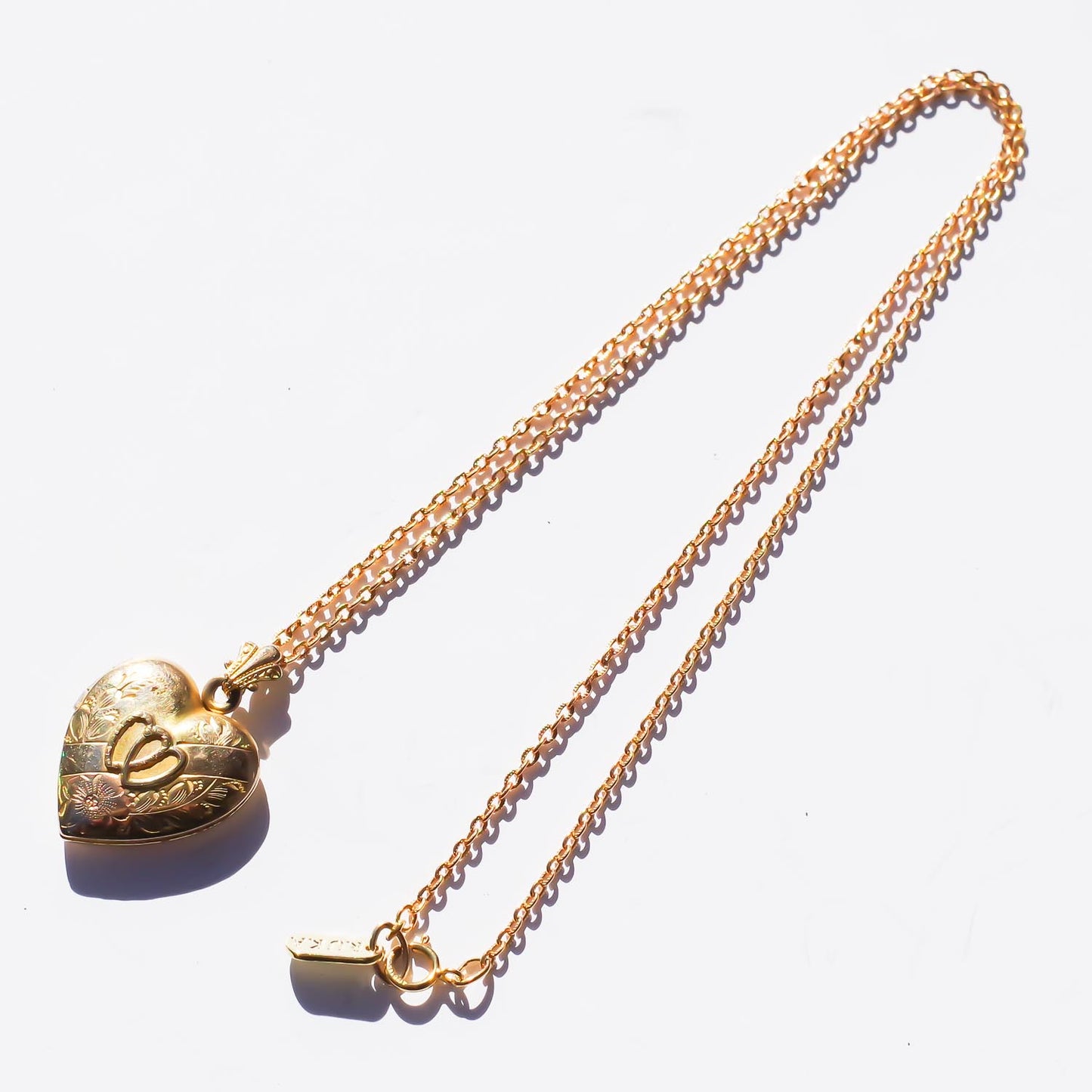 HEART LOCKET NECKLACE / DOUBLE HEART3 / 14KGF