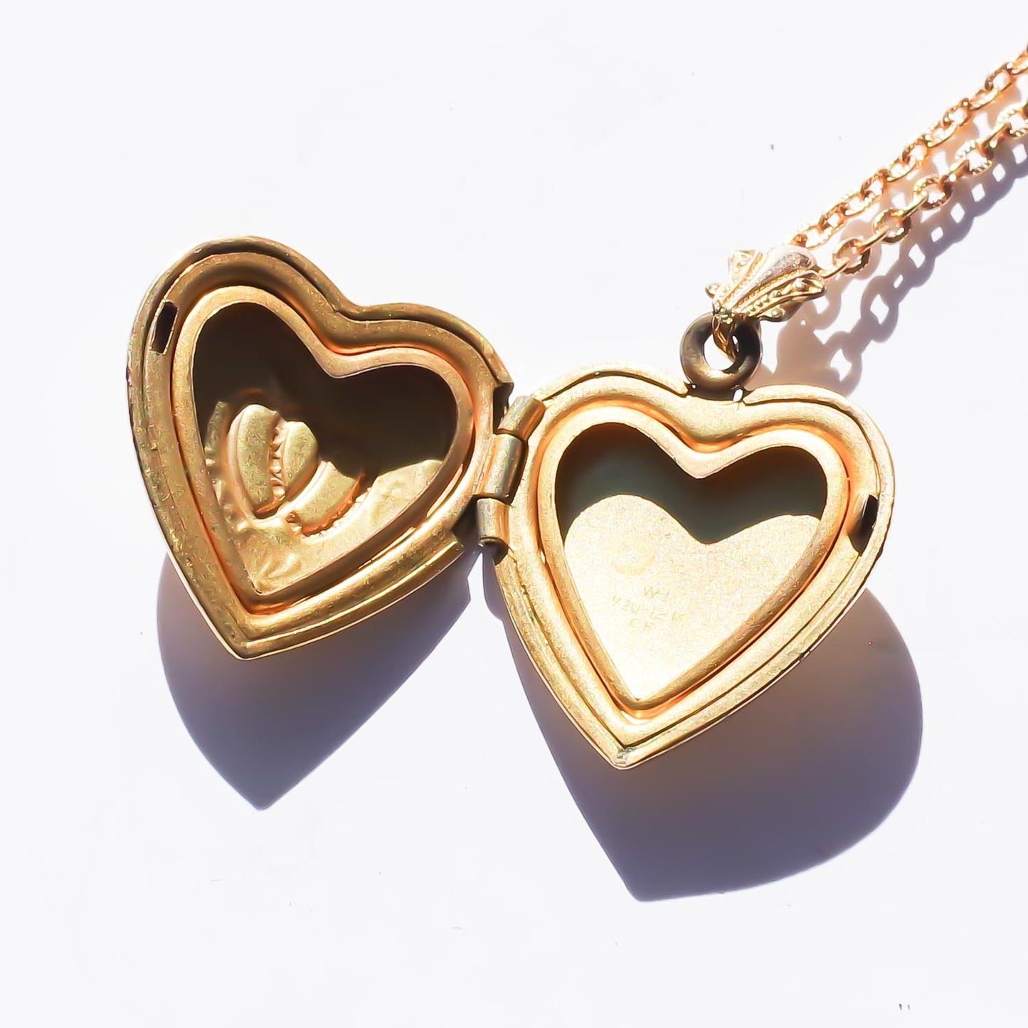 HEART LOCKET NECKLACE / DOUBLE HEART3 / 14KGF