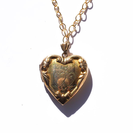 HEART LOCKET NECKLACE / DOUBLE HEART 2 / 14KGF