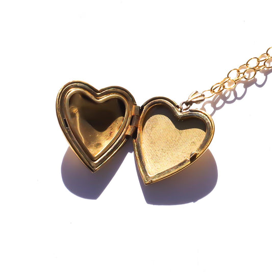 HEART LOCKET NECKLACE / DOUBLE HEART 2 / 14KGF