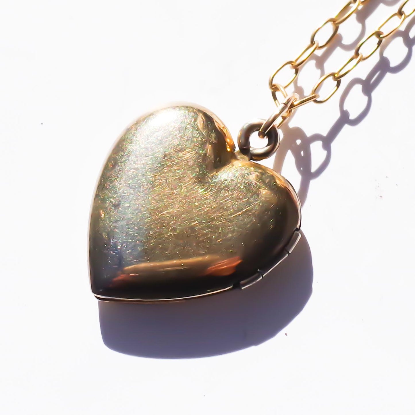 HEART LOCKET NECKLACE / FLOWER / 14KGF