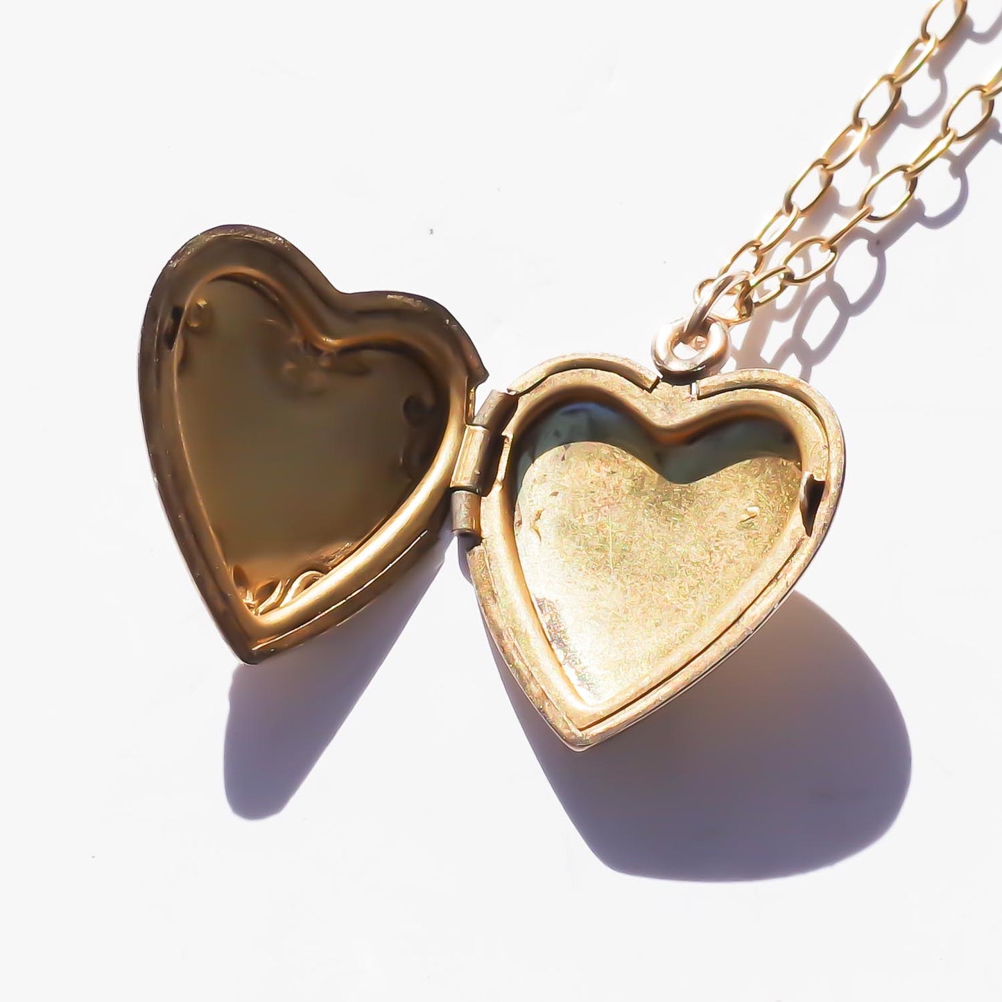 HEART LOCKET NECKLACE / FLOWER / 14KGF