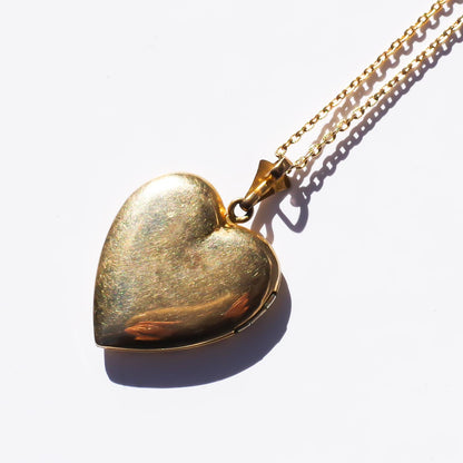 HEART LOCKET NECKLACE / DOUBLE HEART / 14KGF
