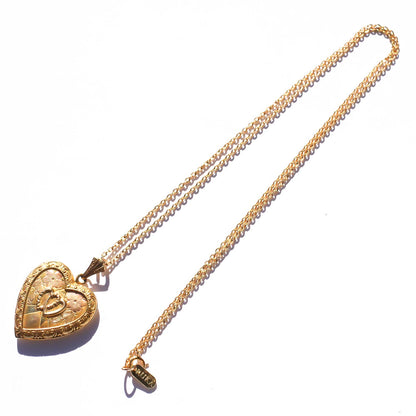 HEART LOCKET NECKLACE / DOUBLE HEART / 14KGF