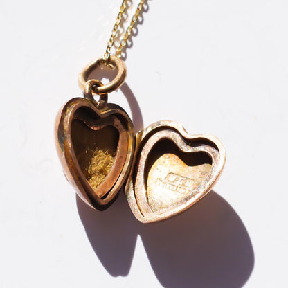 HEART LOCKET NECKLACE / WHITE SAPPHIRE / 9K