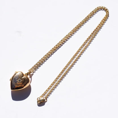 HEART LOCKET NECKLACE / DIAMOND / 9K