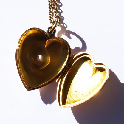 HEART LOCKET NECKLACE / DIAMOND / 9K