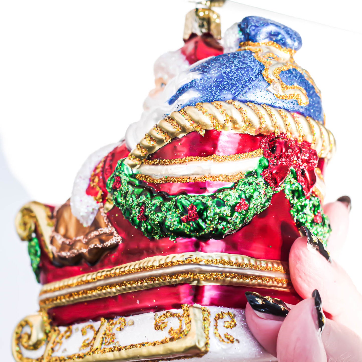 XMAS ORNAMENTS / SANTA IN SLEIGH / USA