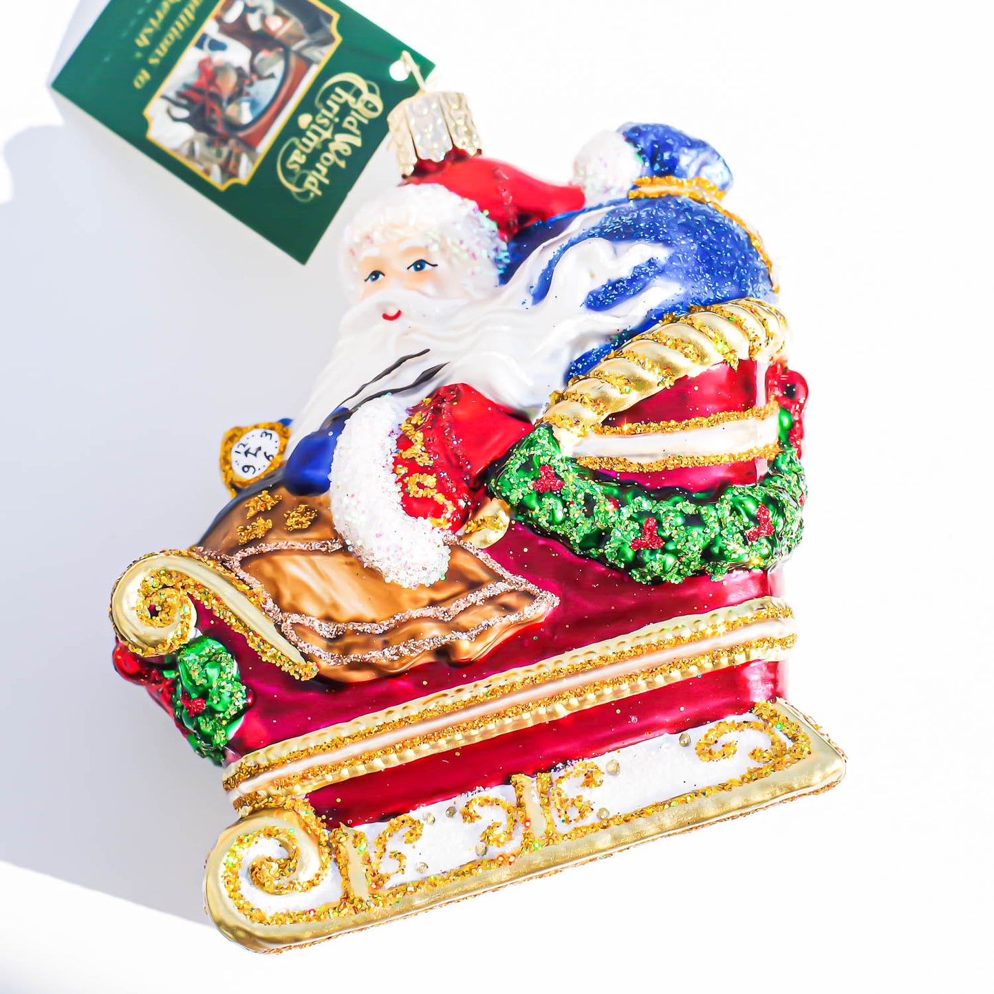 XMAS ORNAMENTS / SANTA IN SLEIGH / USA