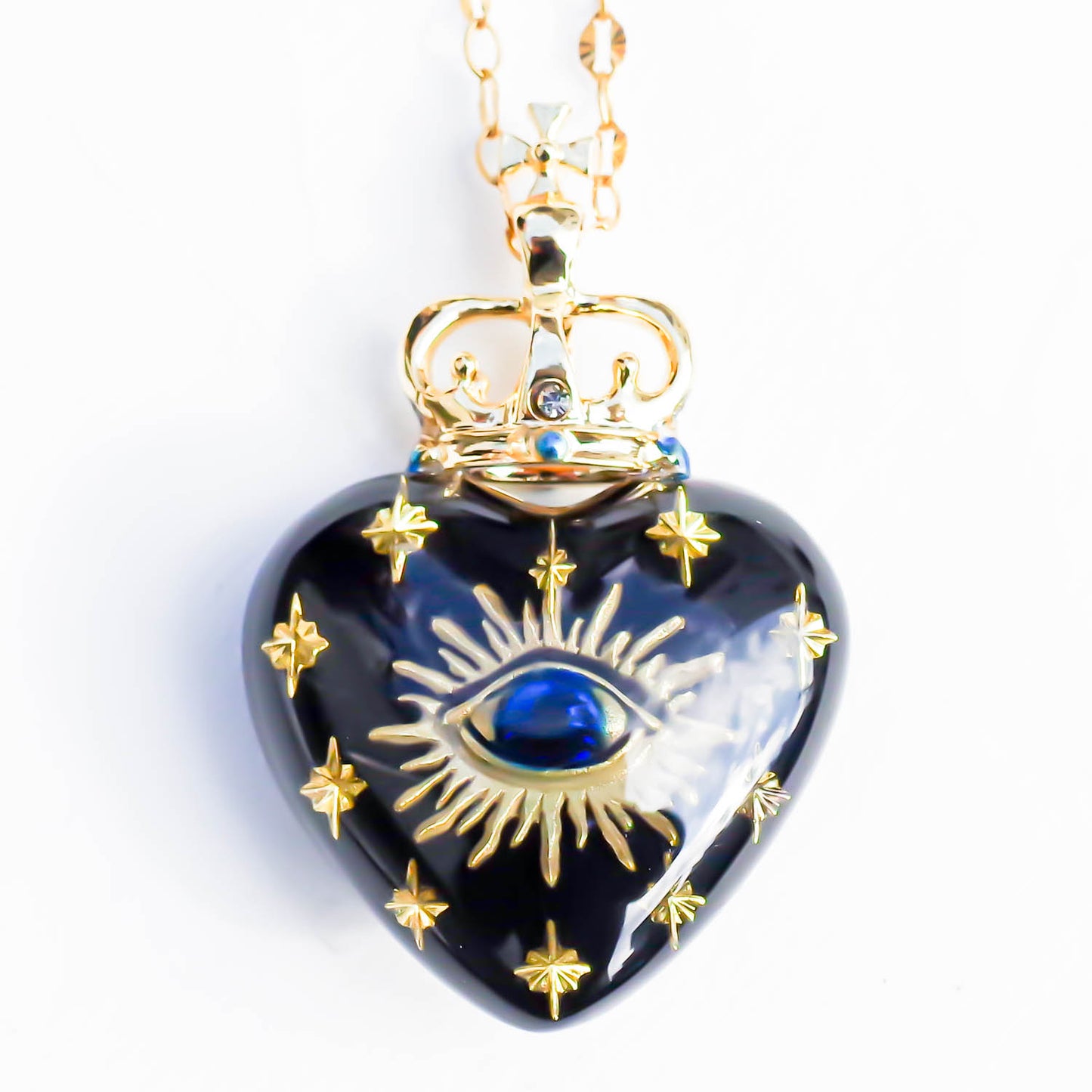 EYE BIG HEART NECKLACE / BLACK