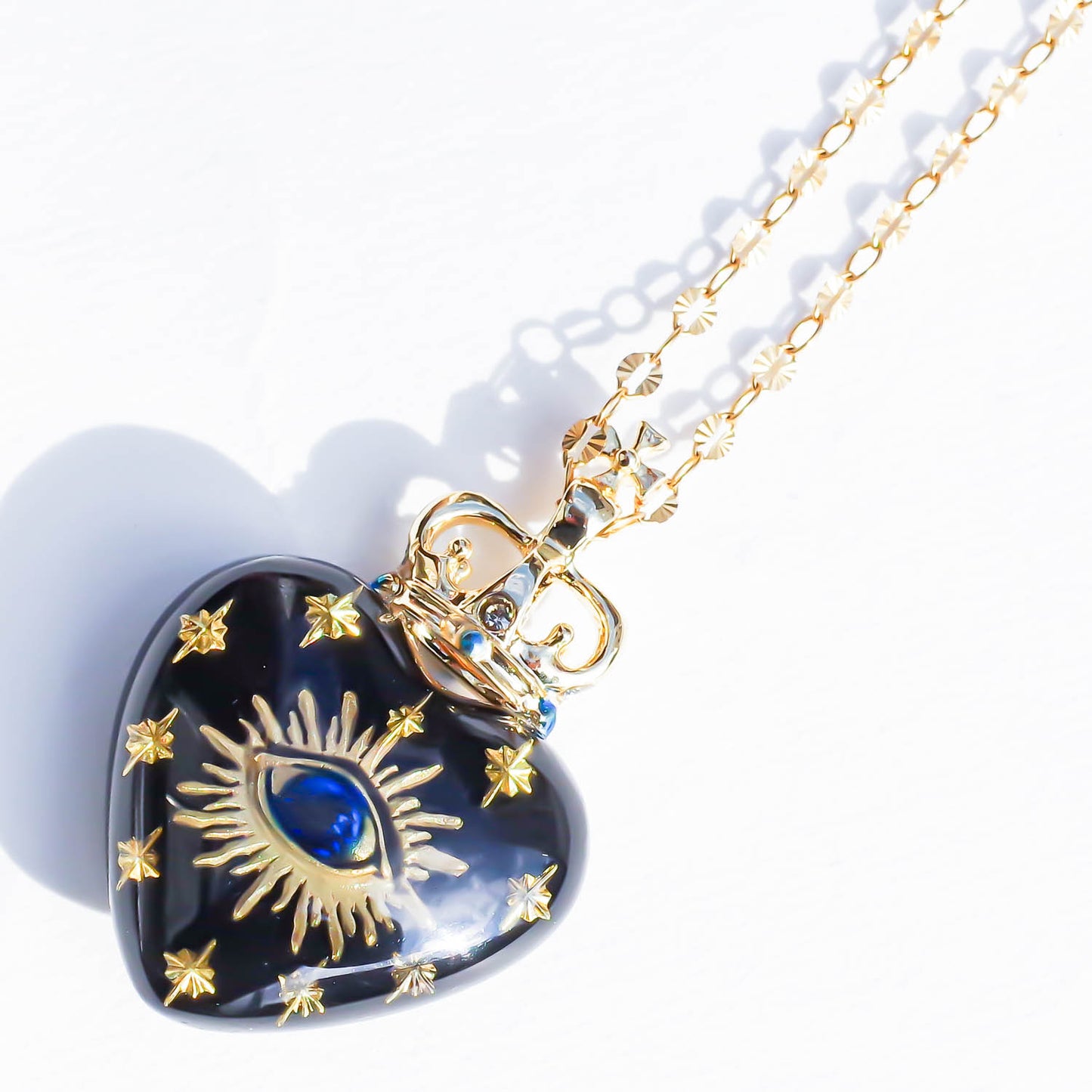 EYE BIG HEART NECKLACE / BLACK