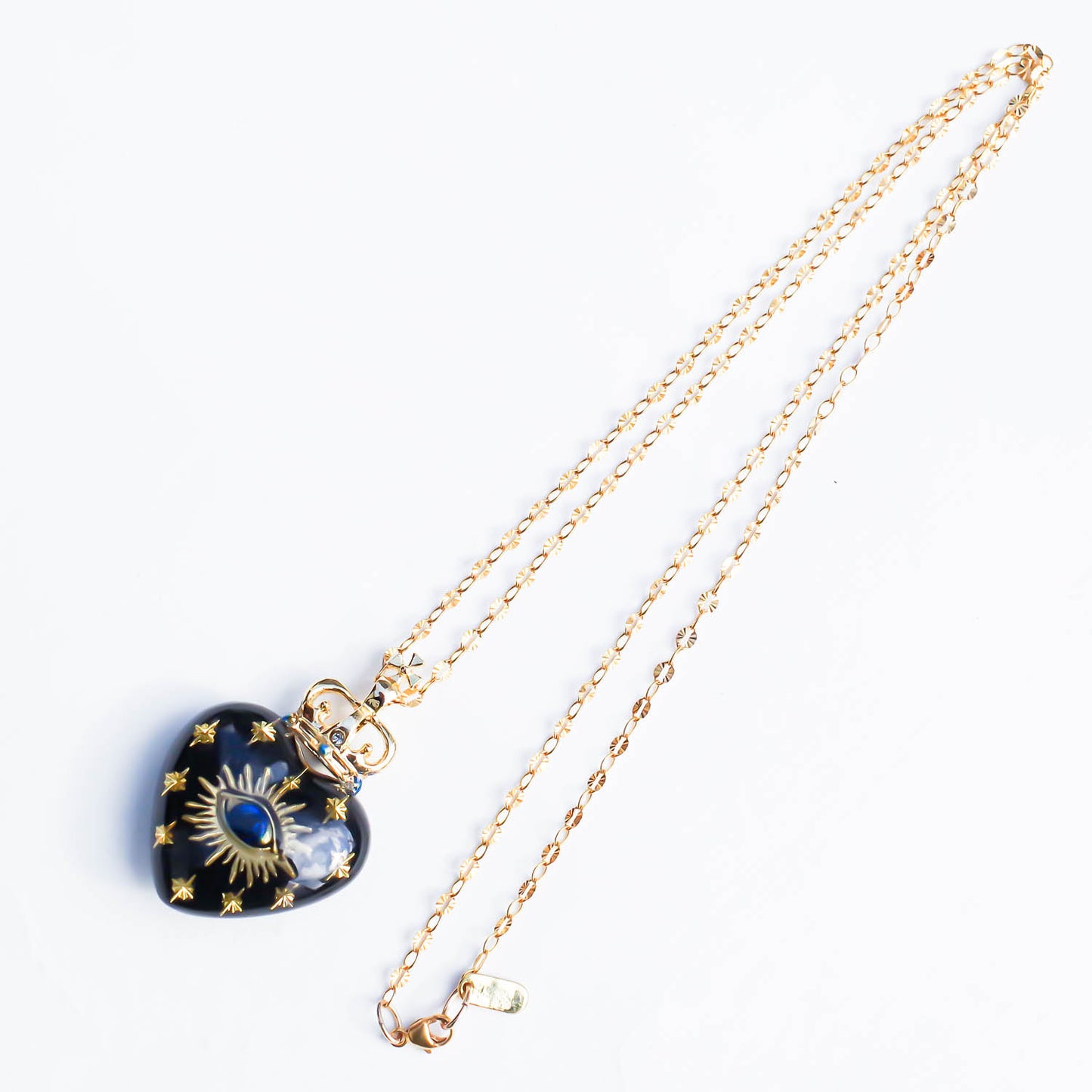 EYE BIG HEART NECKLACE / BLACK