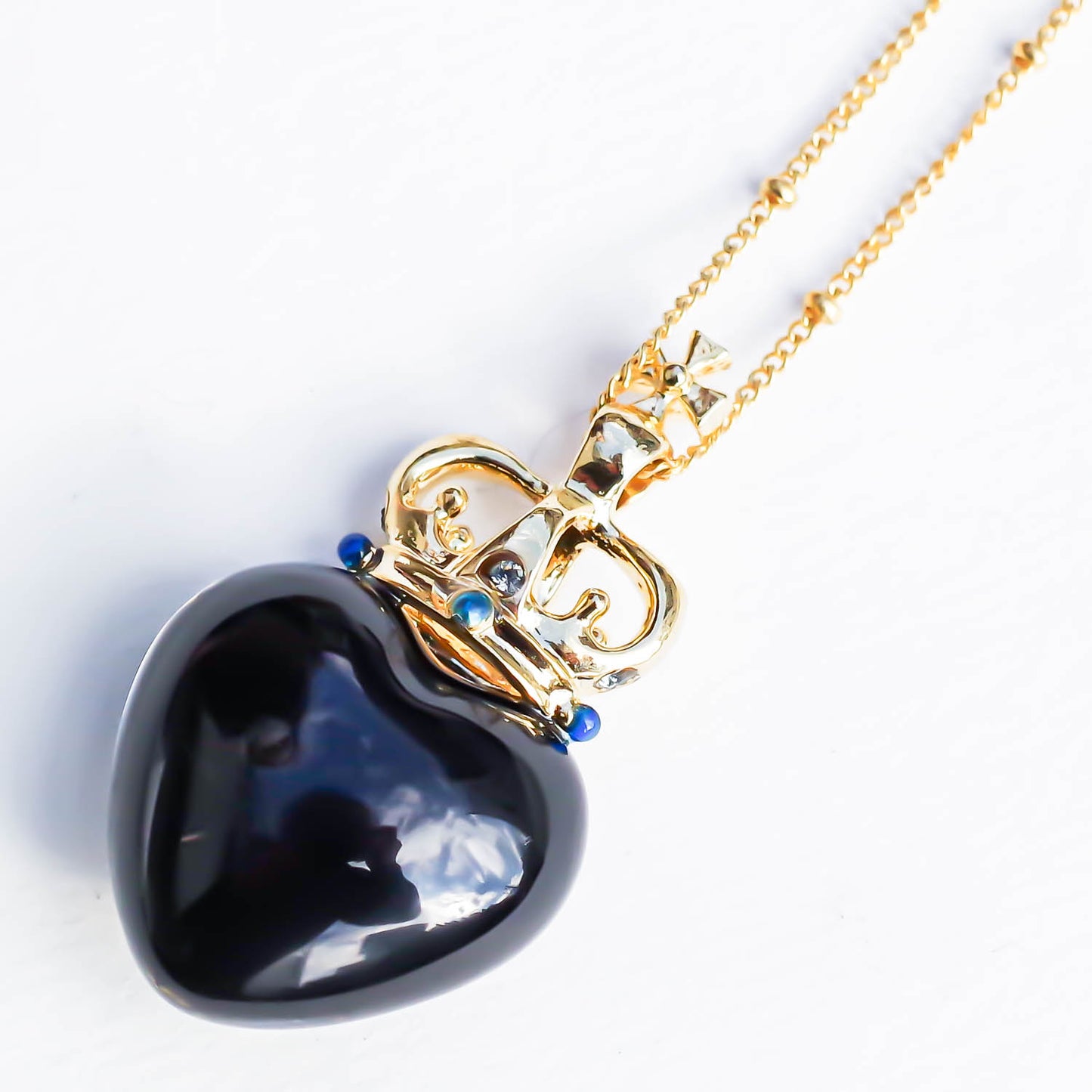 EYE SMALL HEART NECKLACE / BLACK