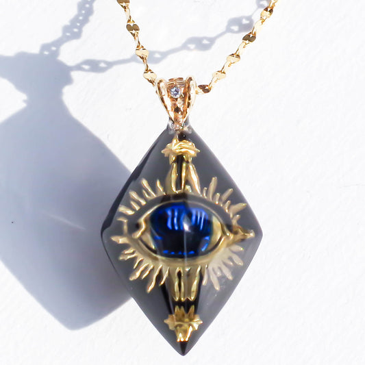 EYE NECKLACE / BLACK / DIAMOND